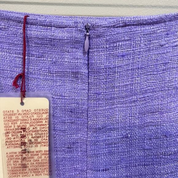 P.A.R.O.S.H. purple wild silk high waist pencil skirt NWT size 4 - Picture 8 of 13